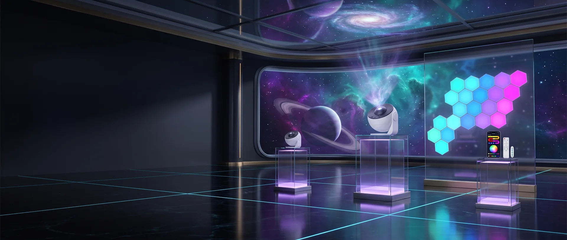 ASTRALICO boutique atrium aboard a space station